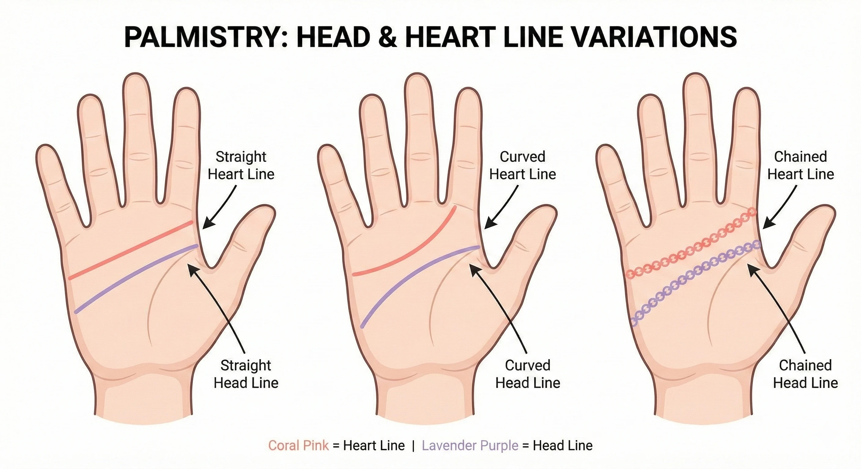 결혼선 위치를 확대하여 보여주는 손바닥 다이어그램